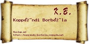 Koppándi Borbála névjegykártya