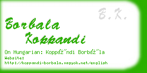 borbala koppandi business card